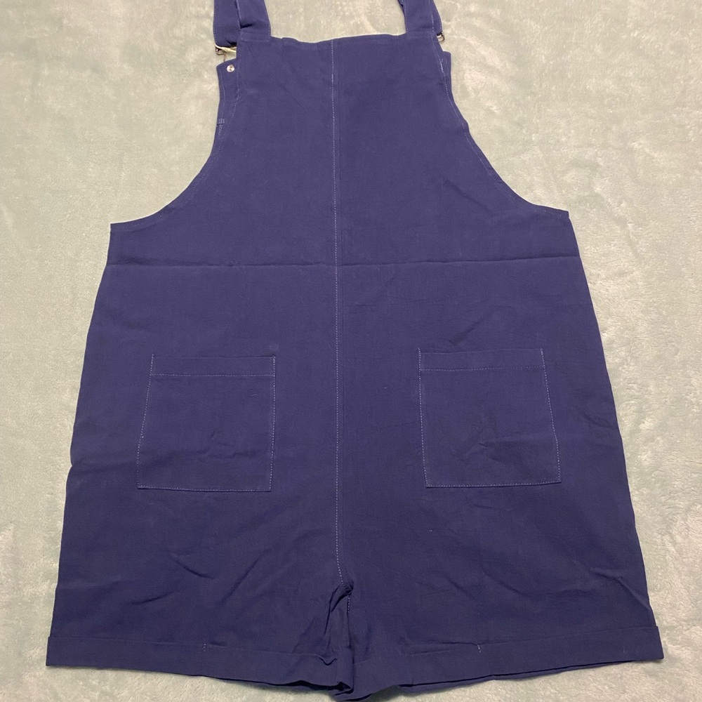 Women's Navy Blue Denim Overalls - Picture 7 of 7